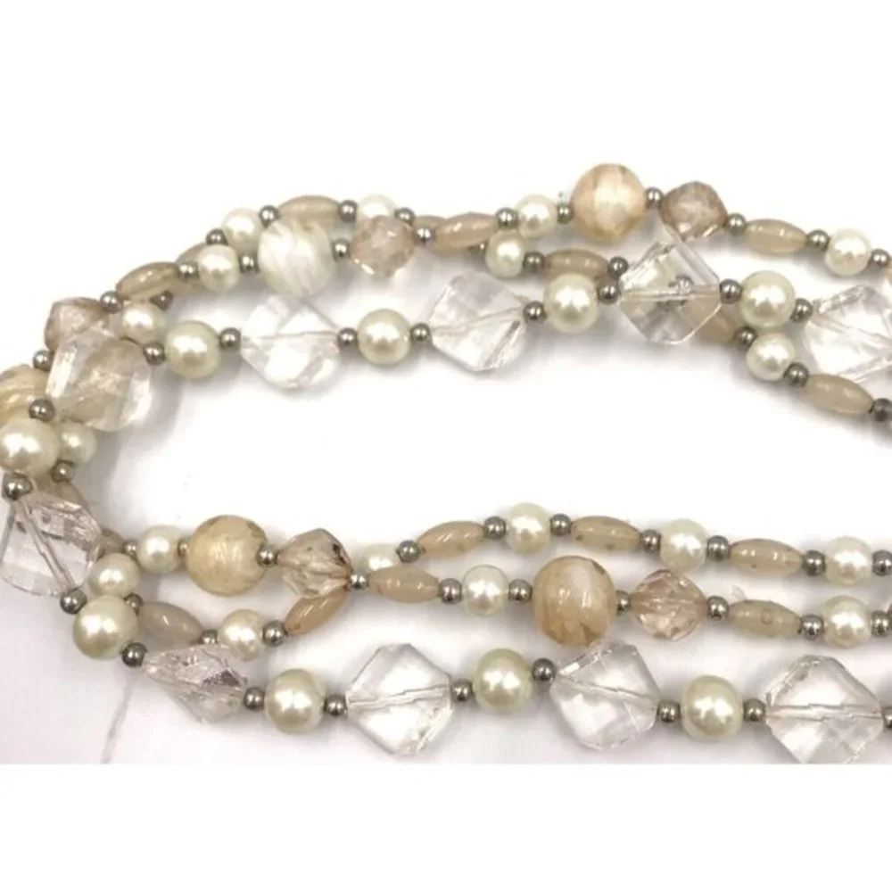 Crystal‎ Faux Pearl Beads  Statement Necklace 18